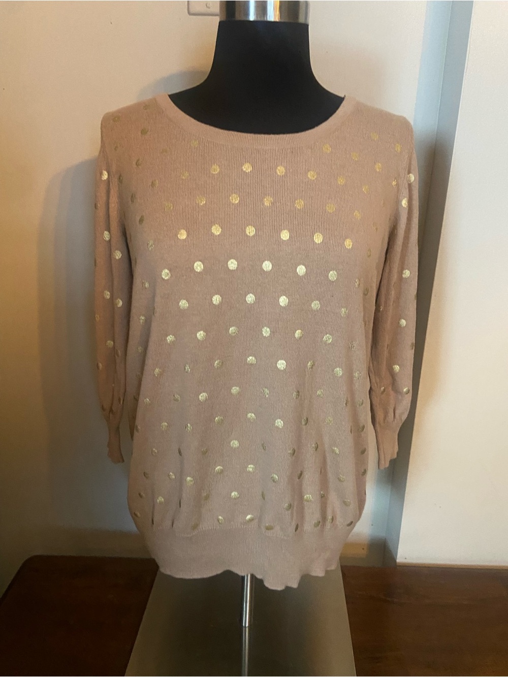 Lauren Conrad polkadot Sweater with Gold Accents